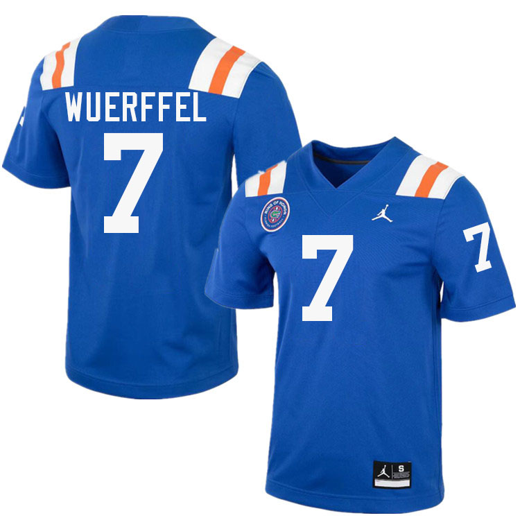 Danny Wuerffel Florida Jersey,Florida Gators #7 Danny Wuerffel Jersey Youth Uniforms-Throwback Royal